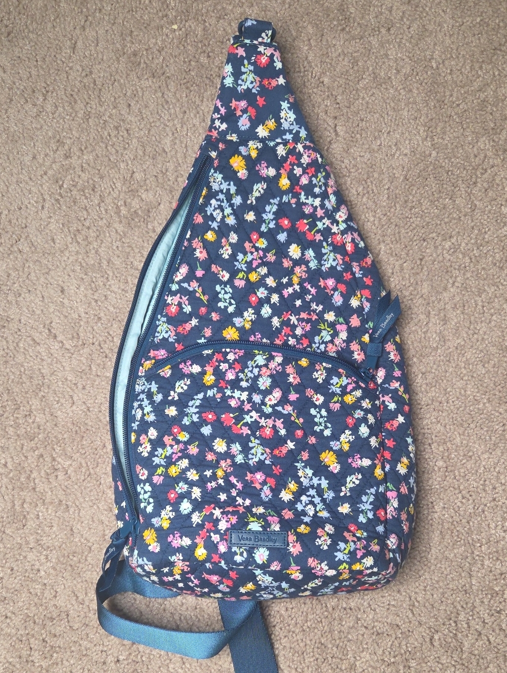Vera Bradley Navy Floral Crossbody Sling Bag